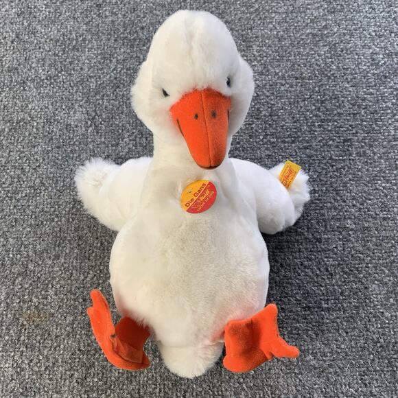 Steiff German Stuffed White Goose Duck Animal Die Gans Old MacDonald - NEW - Picture 1 of 14